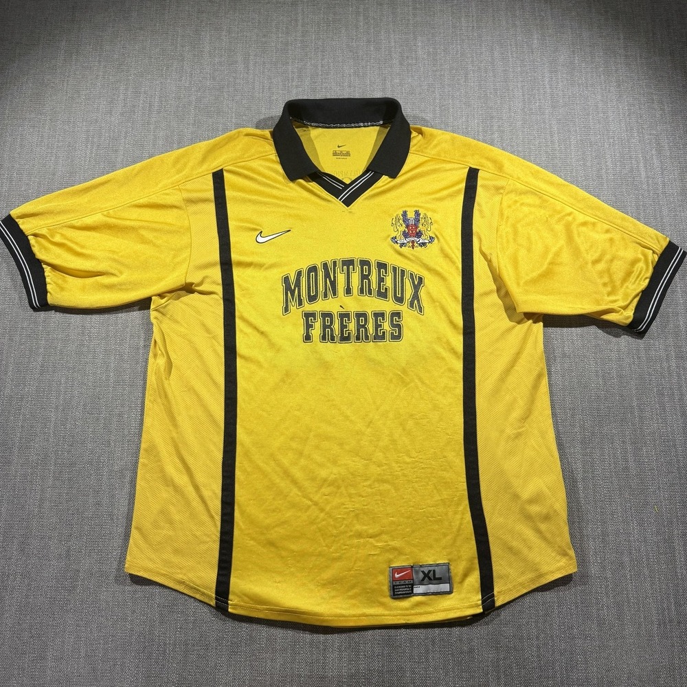 Olympique Montreux Jersey Mens XL Yellow Soccer Nike 36 Montreux Freres Crest